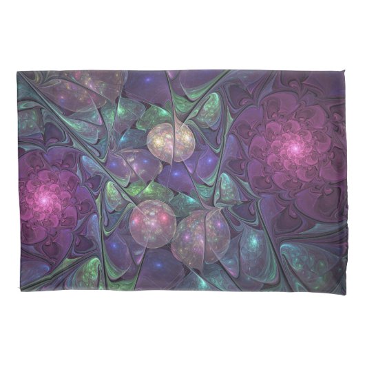 Kleurrijke glinsterende moderne Abstracte fractal Kussensloop (Voorkant)