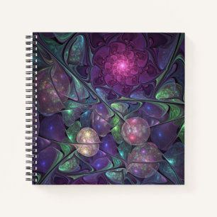 Kleurrijke glinsterende moderne Abstracte fractal Notitieboek