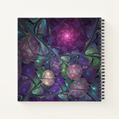 Kleurrijke glinsterende moderne Abstracte fractal  Notitieboek (Achterkant)