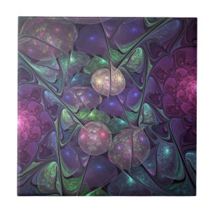 Kleurrijke glinsterende moderne Abstracte fractal Tegeltje