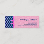 Kleurrijke Glitter Blauwe Chevron Roze Damasks 2a Mini Visitekaartje (Achterkant)