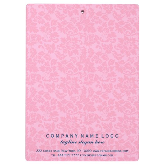 Kleurrijke Glitter Blauwe Chevron Roze Damasks Klembord (Achterkant)