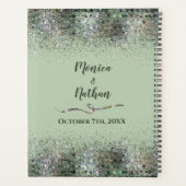 Kleurrijke Glitter Paarse en Sage Wedding Planner (Achterkant)