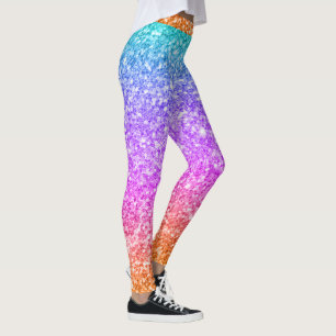 Kleurrijke Glitter Print Gradient Leggings