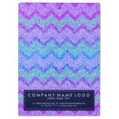 Kleurrijke Glitter & Sparkles Zigzag Chevron Klembord (Achterkant)