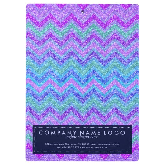 Kleurrijke Glitter & Sparkles Zigzag Chevron Klembord (Achterkant)