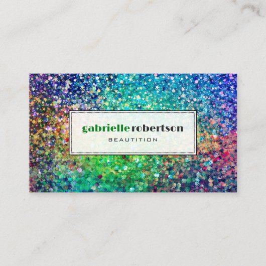 Kleurrijke glitter textuur afbeelding, aangepaste visitekaartje (Voorkant)