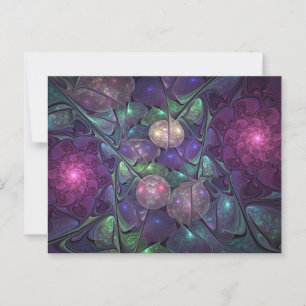 Kleurrijke Glitterende Moderne Abstracte Fractale Briefkaart