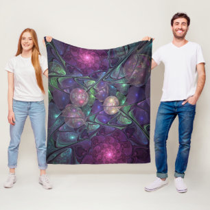 Kleurrijke Glitterende Moderne Abstracte Fractale Fleece Deken