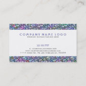 Kleurrijke glitterstrips op wit visitekaartje (Achterkant)