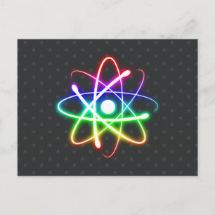 Kleurrijke gloed Atom - Briefkaart van groeten