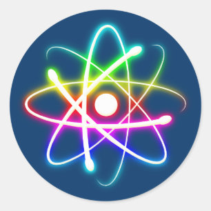 Kleurrijke gloed - hemelblauw ronde sticker