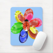 kleurrijke gloeibloem met schattig ladybug-pad muismat (Met muis)