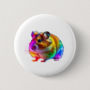 Kleurrijke gloeiende hamster kunst ronde button 5,7 cm