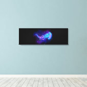 Kleurrijke gloeiende kwal canvas afdruk (Insitu (Houten vloer))
