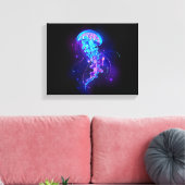 Kleurrijke gloeiende kwal canvas afdruk (Insitu (Woonkamer))