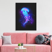Kleurrijke gloeiende kwal canvas afdruk (Insitu (Woonkamer))