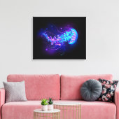 Kleurrijke gloeiende kwal canvas afdruk (Insitu (Woonkamer))