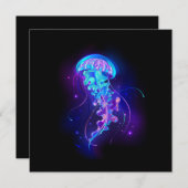 Kleurrijke gloeiende kwal kaart (Voorkant / Achterkant)