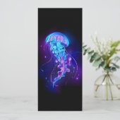 Kleurrijke gloeiende kwal kaart (Staand voorkant)