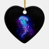 Kleurrijke gloeiende kwal keramisch ornament (Voorkant)