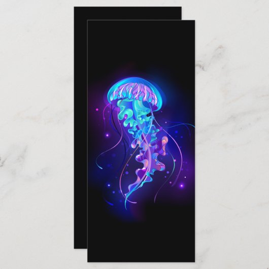 Kleurrijke gloeiende kwal menu (Voorkant / Achterkant)