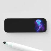 Kleurrijke gloeiende kwal naamplaatje (In situ)