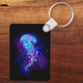 Kleurrijke gloeiende kwal sleutelhanger (Achterkant)