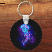 Kleurrijke gloeiende kwal sleutelhanger (Voorkant)