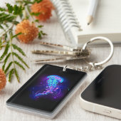 Kleurrijke gloeiende kwal sleutelhanger (Voorkant Rechts)