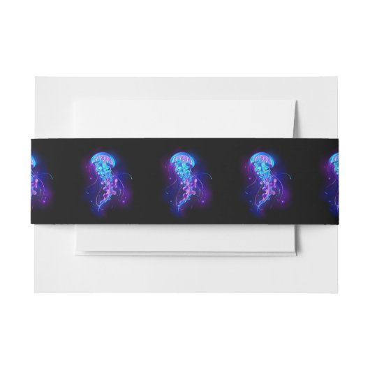 Kleurrijke gloeiende kwal uitnodigingen wikkel (Voorkant Voorbeeld)