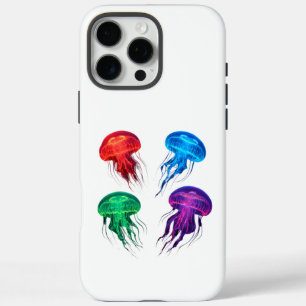 Kleurrijke Glowing Jellyfish Art iPhone 16 Pro Max Hoesje