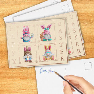 Kleurrijke Gnome Gelukkig Pasen Folie Feestdagen Briefkaart