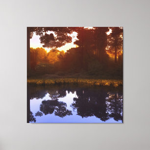 Kleurrijke Golden Hour Lake Canvas afdrukken