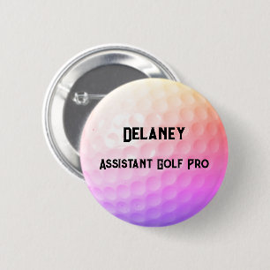 Kleurrijke Golf Ball Dimples Gepersonaliseerde Naa Ronde Button 5,7 Cm