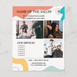 Kleurrijke golf moderne salon flyer
