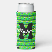 Kleurrijke golfpatroon Monogram T-shirt Off Naam S (Seltzer Voorkant)