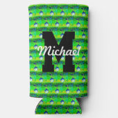 Kleurrijke golfpatroon Monogram T-shirt Off Naam S (Achterkant)