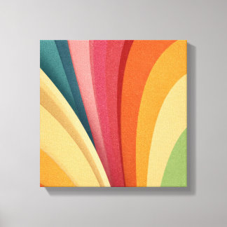 Kleurrijke golven en vormen in ontwerp canvas afdruk