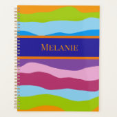 Kleurrijke golven met naam planner (Voorkant)