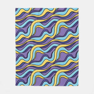 Kleurrijke golven Patroon Funky Retro Modern Abstr Fleece Deken