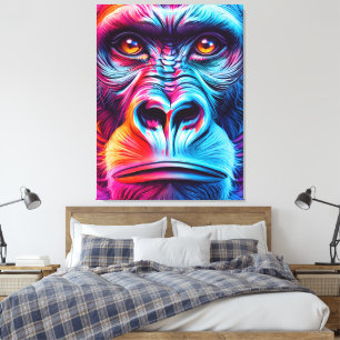 Kleurrijke Gorilla Wall Art Print - Gorilla Monkey