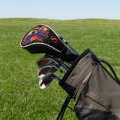 Kleurrijke Gotische Roos Sugar Skull Monogram Golfheadcover (Insitu)