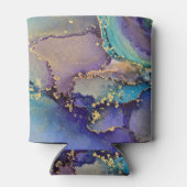 Kleurrijke Gouden Gemarmerde Abstracte Vloeibare A Blikjeskoeler (Achterkant)