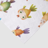 Kleurrijke goudvis op witte ontkoppeling tissuepapier (Detail)