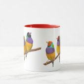 Kleurrijke Gouldian Finches in Pastels Mok (Midden)