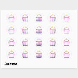 Kleurrijke Gradiënt Cupcake Sticker Vel
