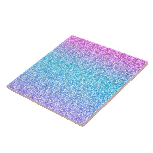 Kleurrijke Gradient Glitter Textuur Glitter Tegeltje (Zijkant)