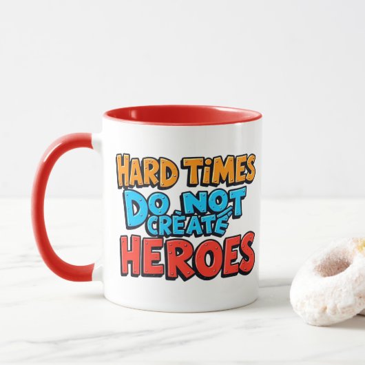 Kleurrijke Gradiënt Typografische Create Helden Mok (Met donut)