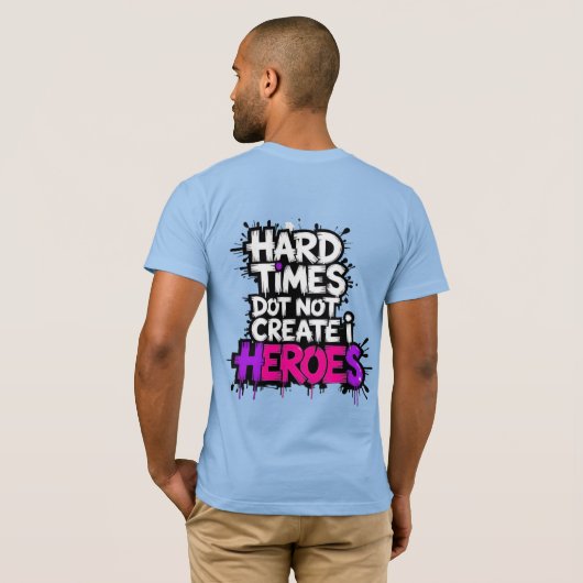 Kleurrijke Gradiënt Typografische Create Helden T-shirt (Achterkant volledig)